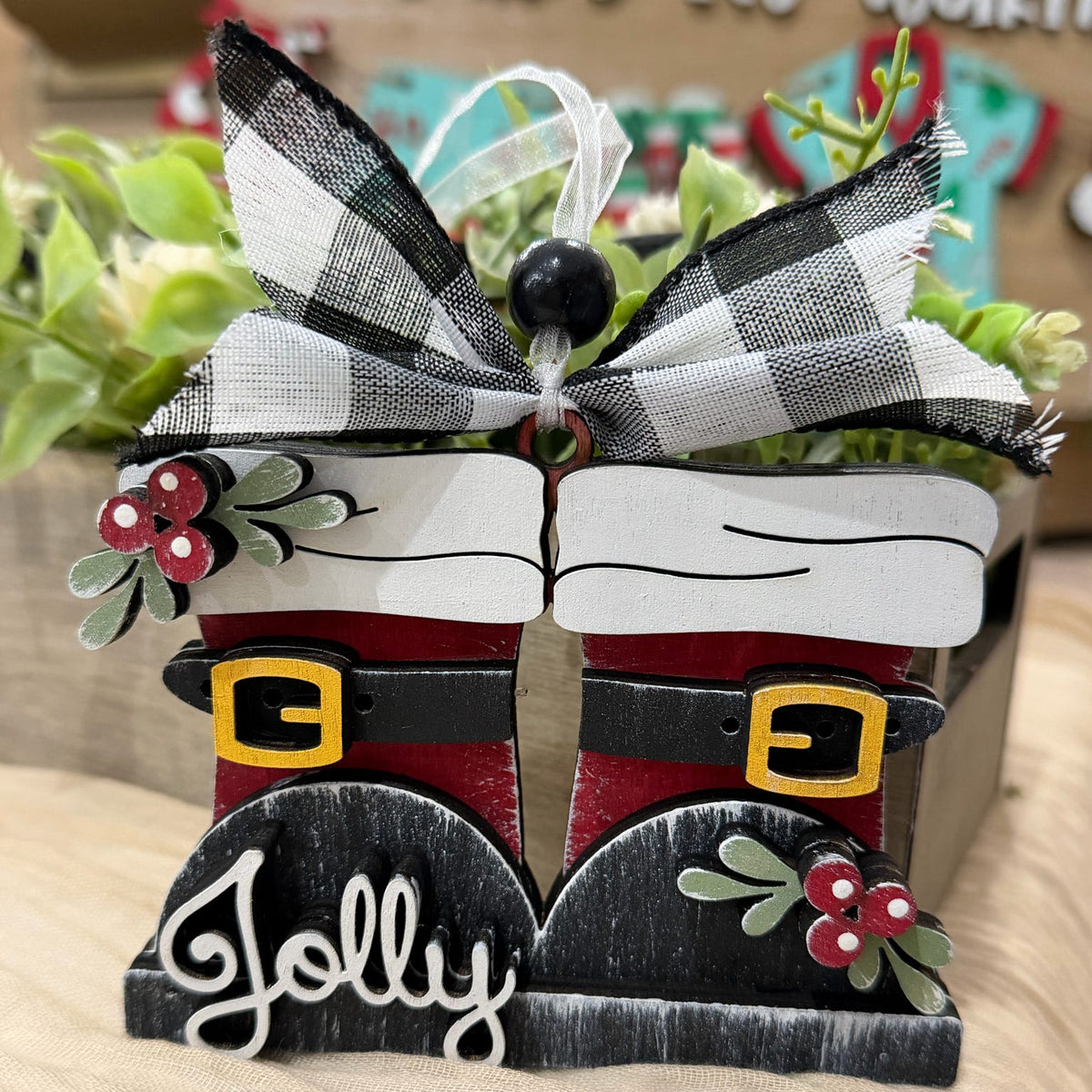 Jolly Santa Boots Ornament G0805