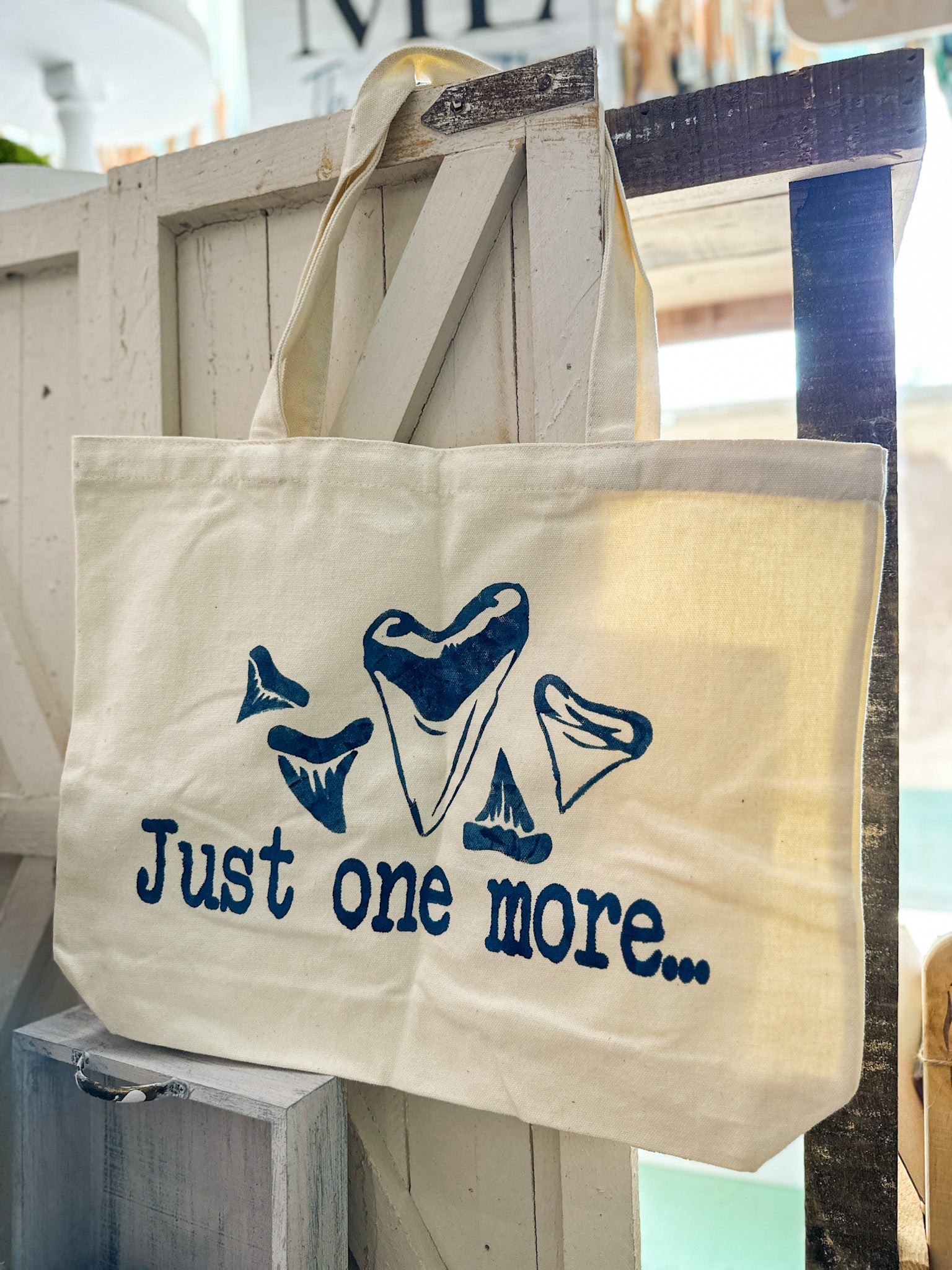 Just One More (Shark Teeth): Canvas Bag