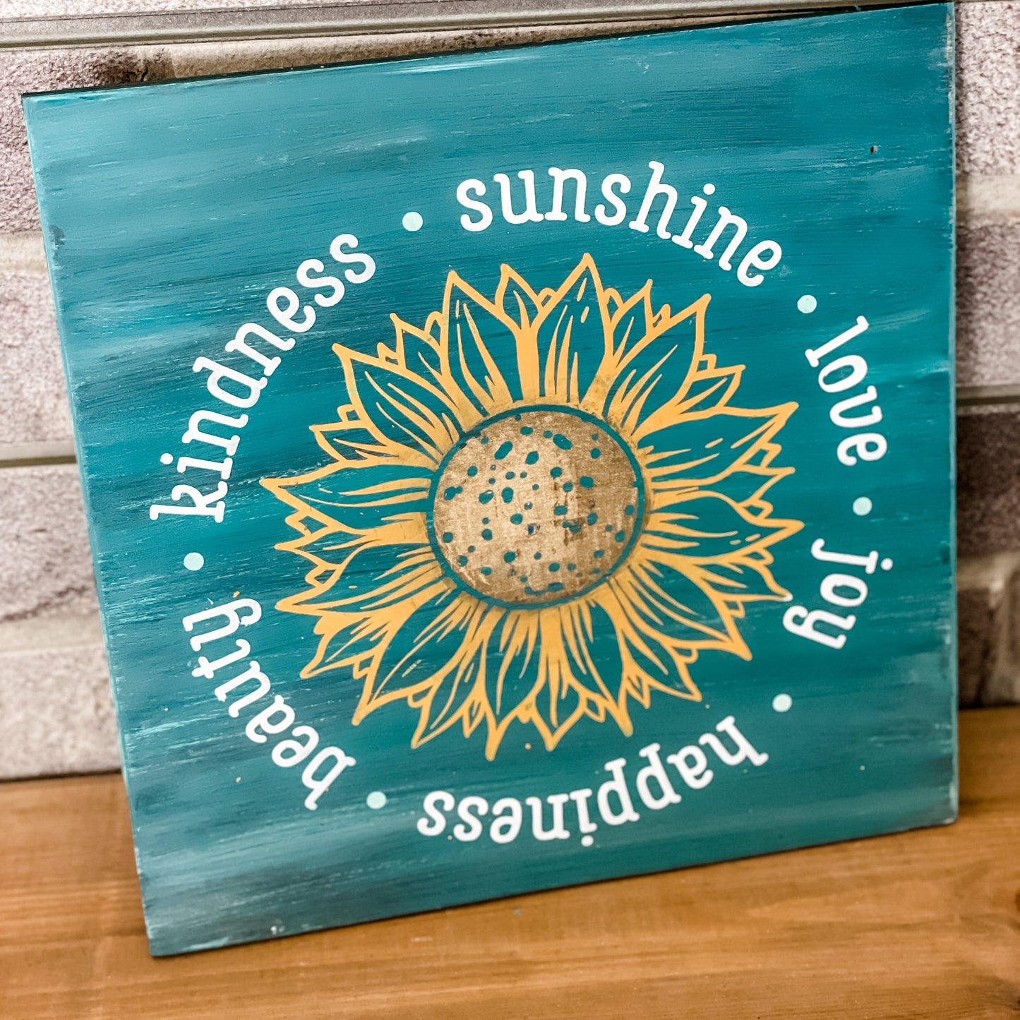 Kindness Sunshine Love....Sunflower Motivational Words Square Design P1150