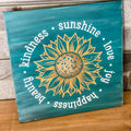 Kindness Sunshine Love....Sunflower Motivational Words Square Design P1150
