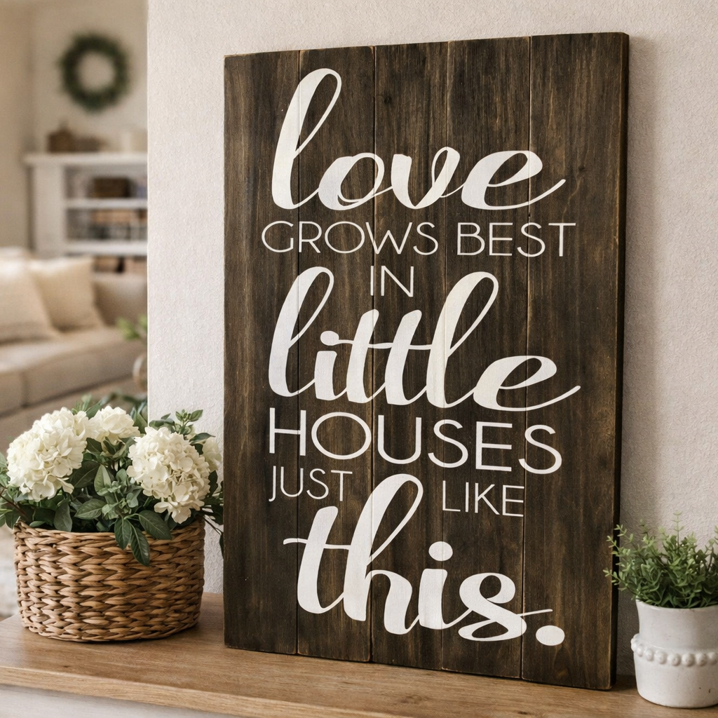 Love grows best in little houses housewarming present DIY Kit, workshop 