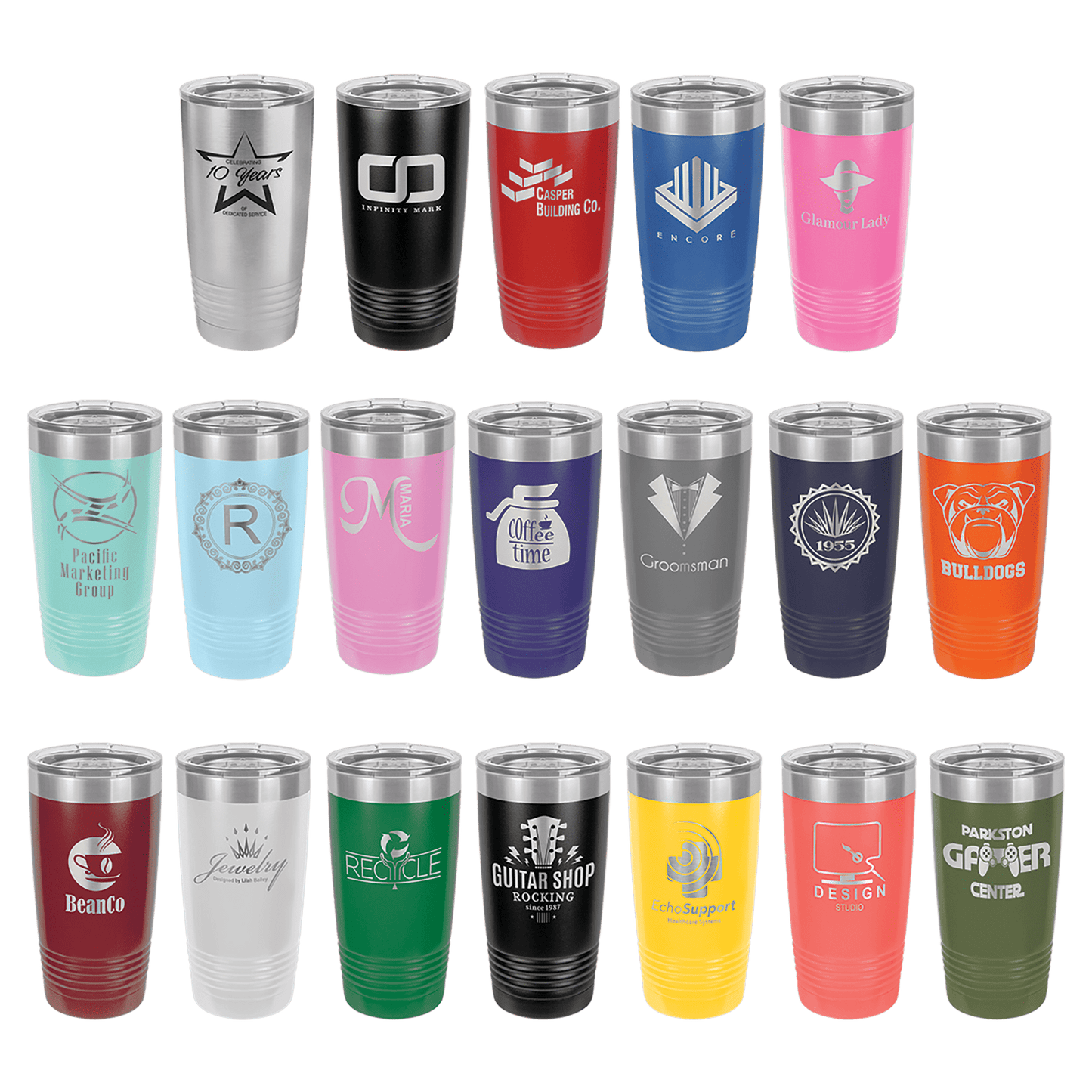 Polar Camel Vacuum Insulated Ringneck Tumbler with Clear Lid 20oz/30 oz