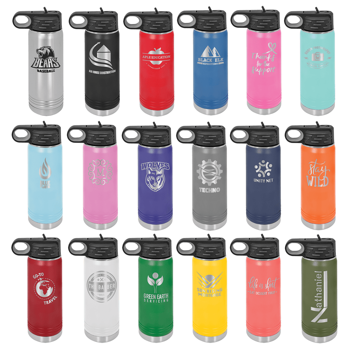 Engraved Water Bottles 20oz/32 oz