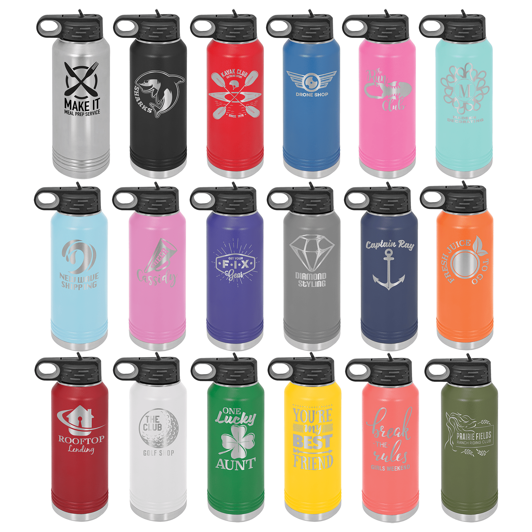 Engraved Water Bottles 20oz/32 oz