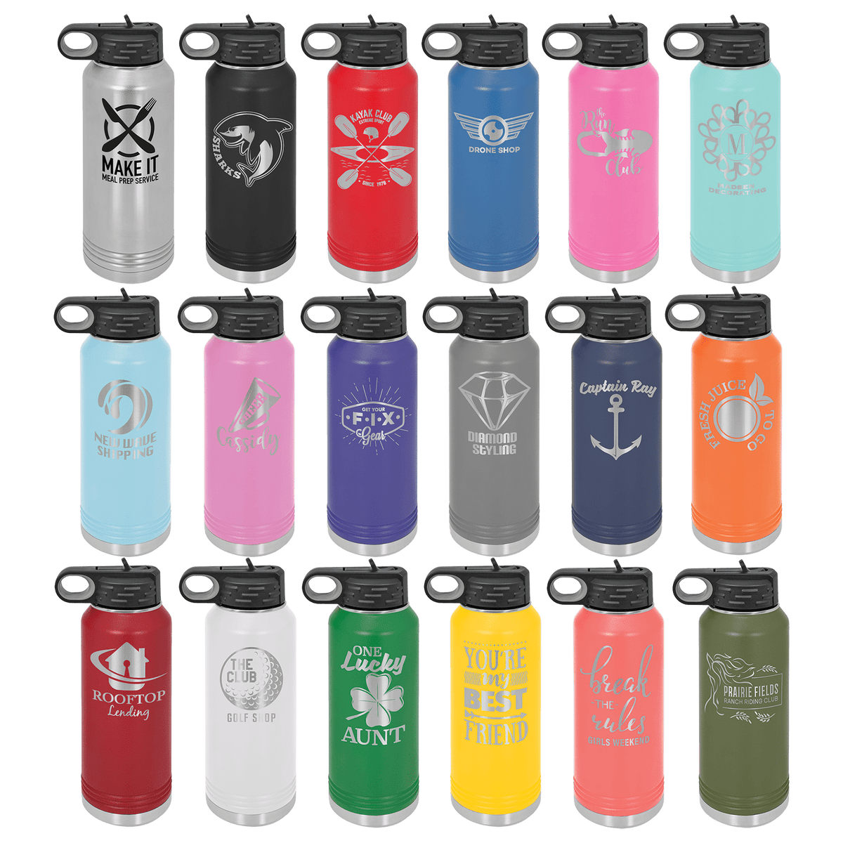 Engraved Water Bottles 20oz/32 oz