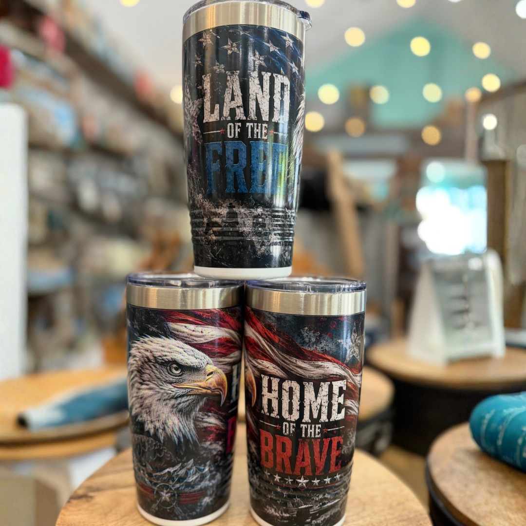 Land of the Free Full Color Print Tumbler