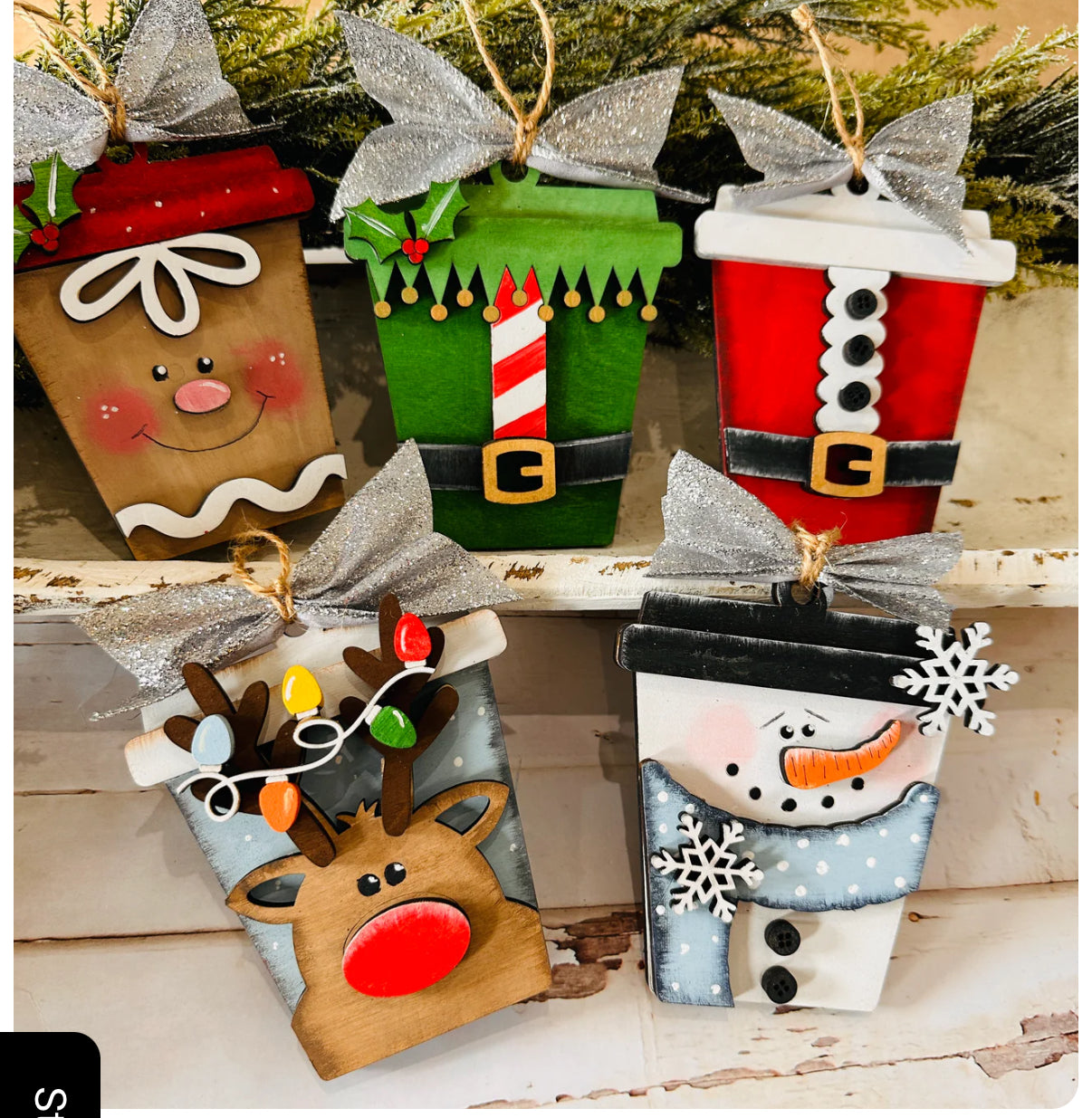 Latte Christmas Ornament Set 5 Pack P13091