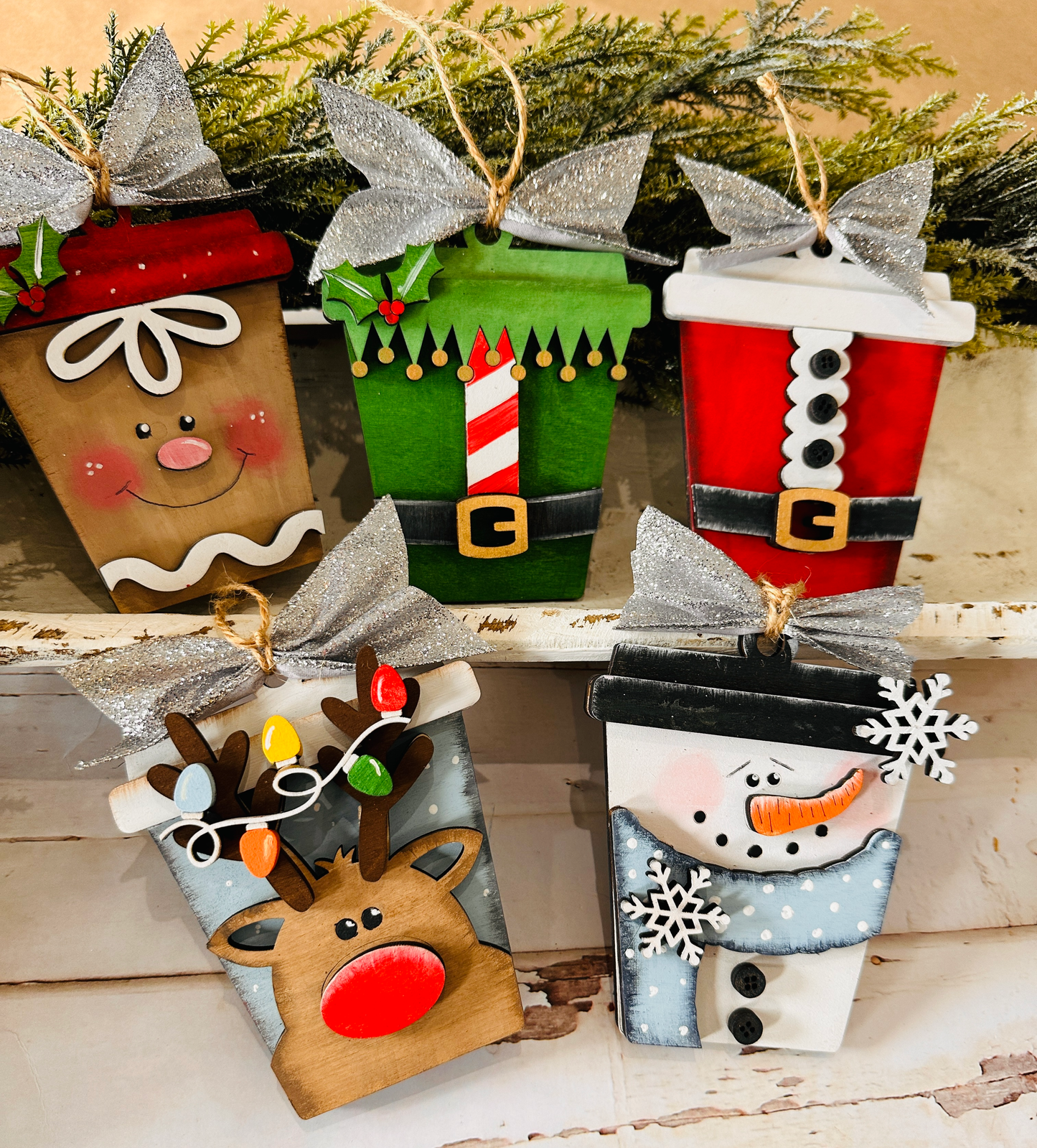 Latte Christmas Ornament Set 5 Pack P13091