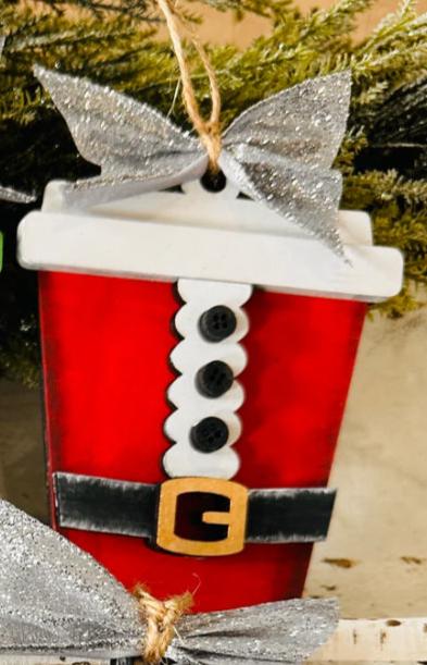 Santa Latte Ornament P13613