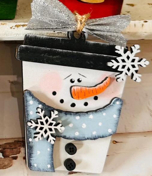 Snowman Latte Ornament P13615