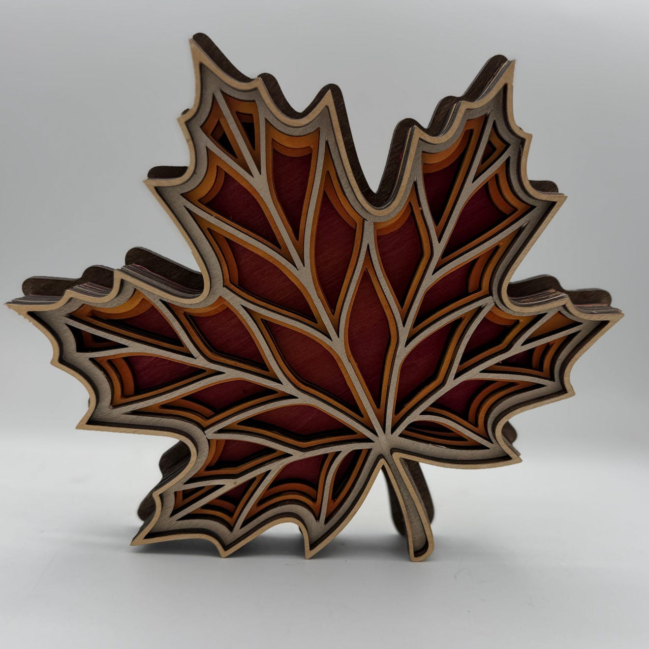 Layered Maple Leaf 3D LASER PROJECT G0648