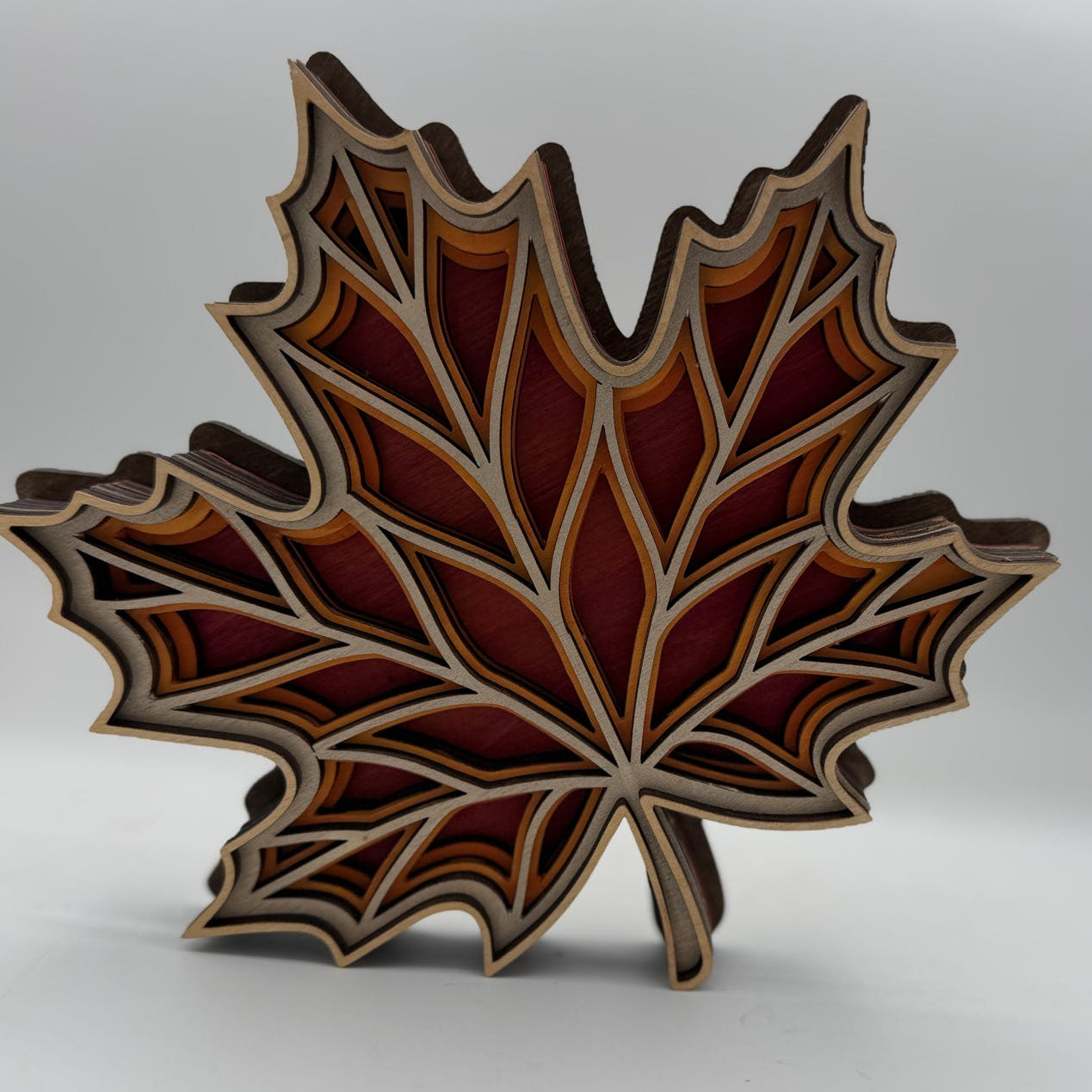 Layered Maple Leaf 3D LASER PROJECT G0648