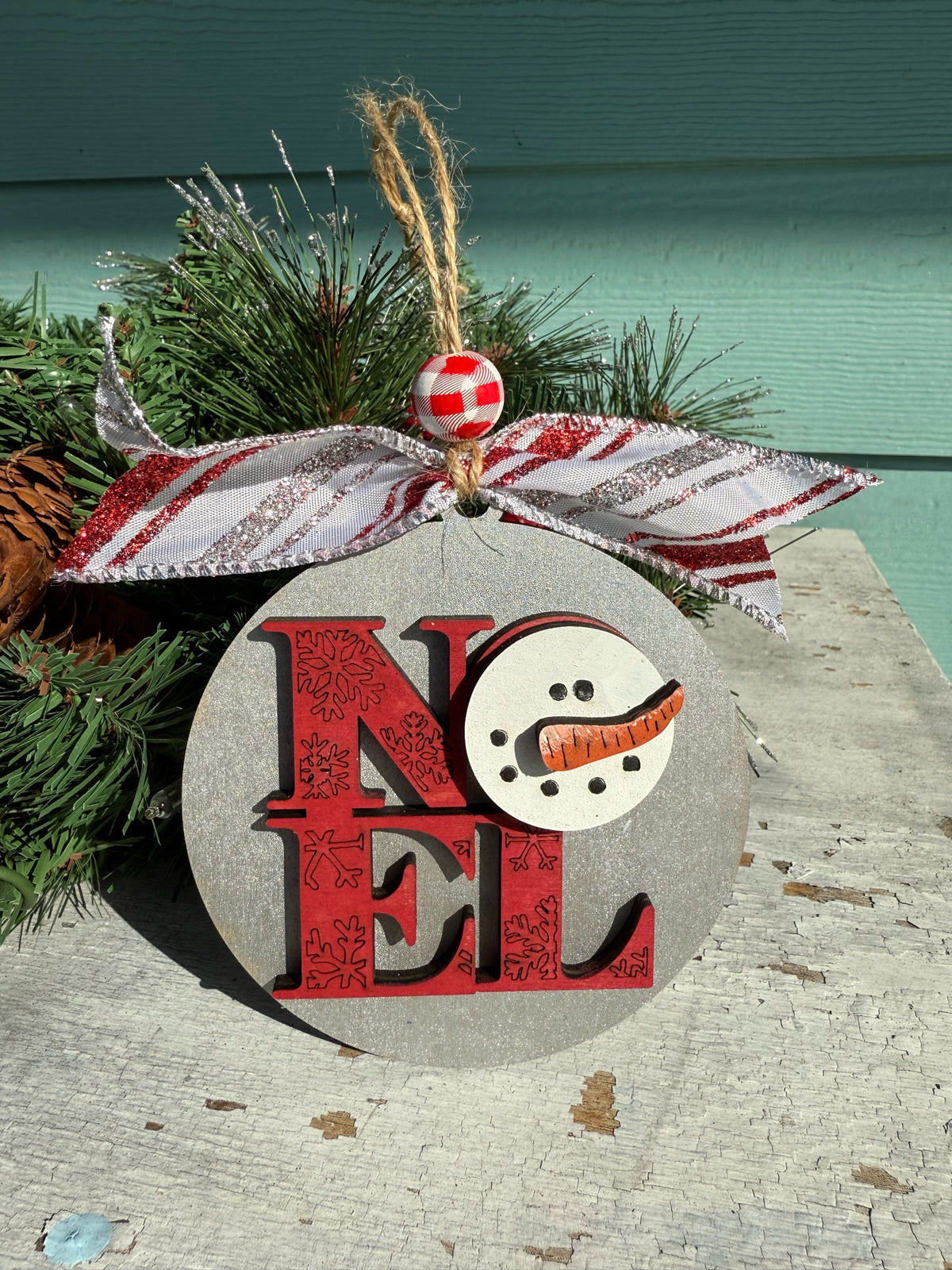 Layered NOEL Snowman Ornament P13492