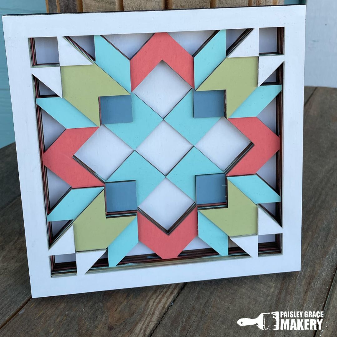 Layered Quilt #4 3D Sign P03744