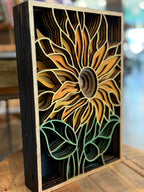 Layered Sunflower 3D LASER PROJECT G0653