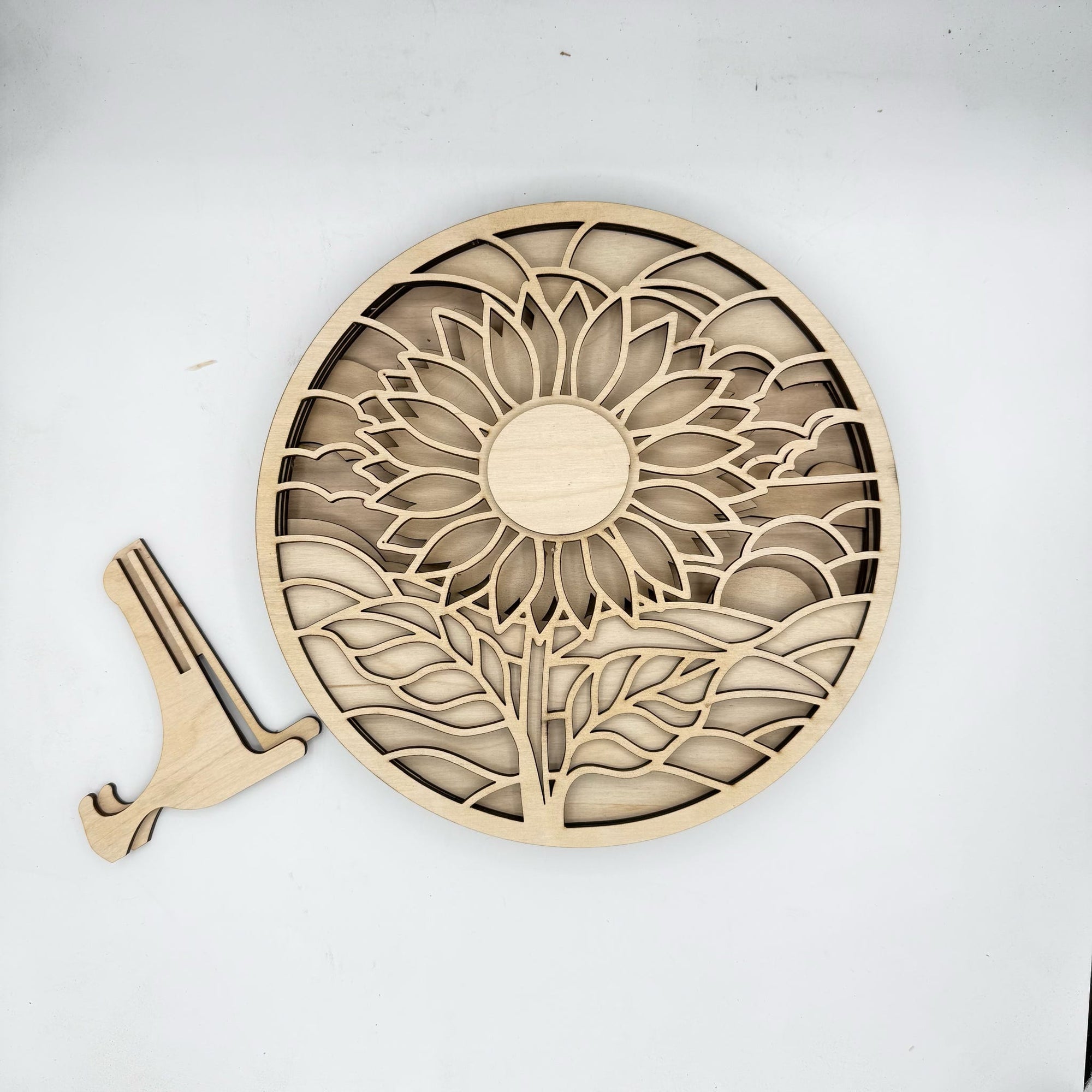 Layered Sunflower Circle Scene 3D LASER PROJECT G0654