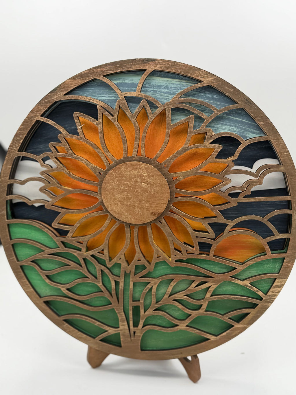 Layered Sunflower Circle Scene 3D LASER PROJECT G0654