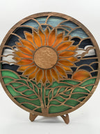 Layered Sunflower Circle Scene 3D LASER PROJECT G0654
