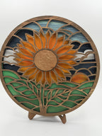 Layered Sunflower Circle Scene 3D LASER PROJECT G0654