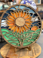 Layered Sunflower Circle Scene 3D LASER PROJECT G0654