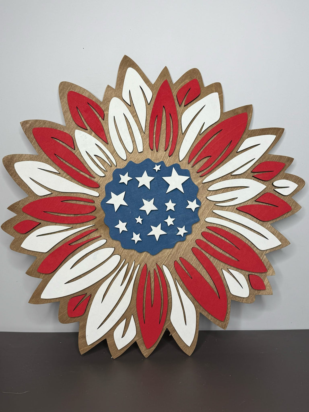 Layered Patriotic Sunflower 3D DOOR HANGER - P014092