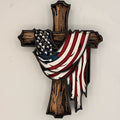 Layered Wooden American Flag Cross LASER PROJECT G476
