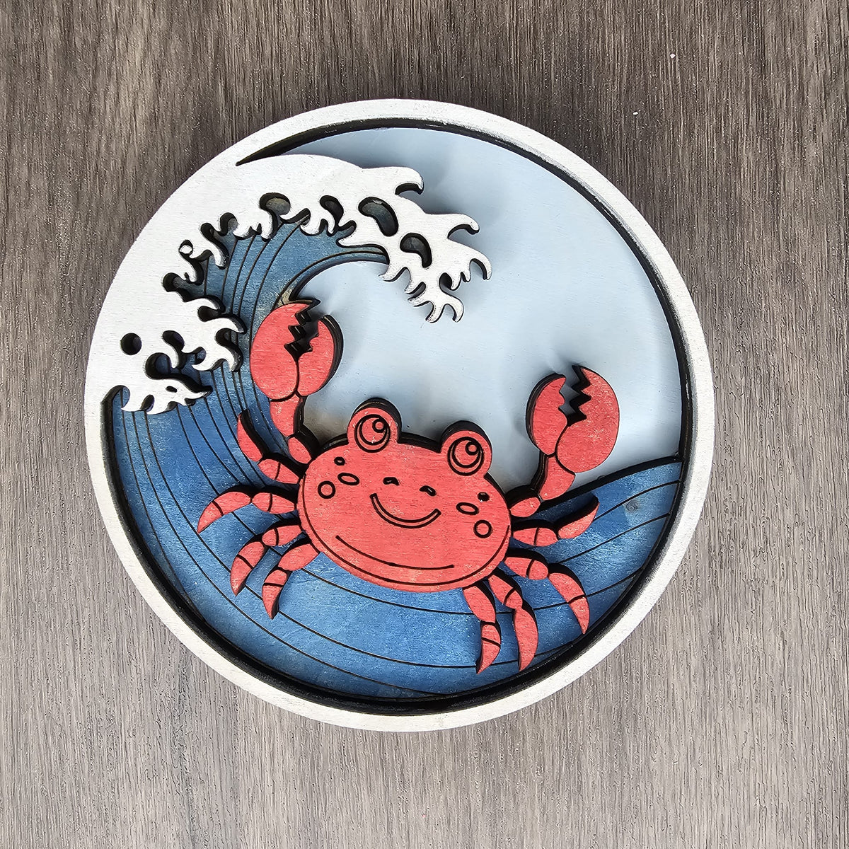 Layered Crab Round 3D LASER PROJECT - P014105