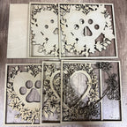 Layered Paw Print Heart 3D LASER PROJECT G0534
