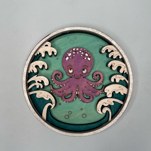 Layered Octopus Round 3D LASER PROJECT - P014124