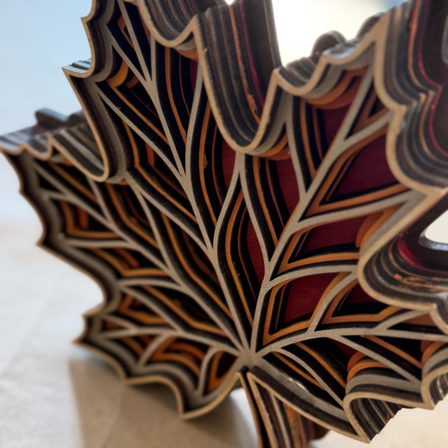 Layered Maple Leaf 3D LASER PROJECT G0648