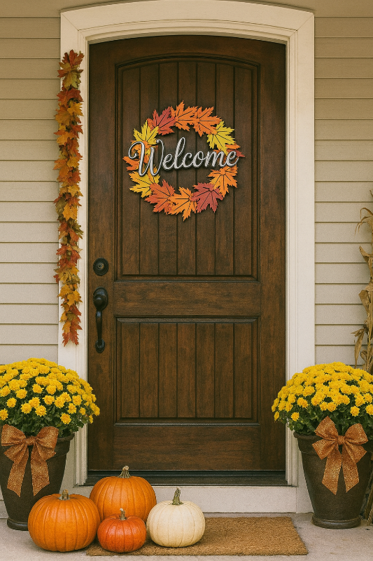 Leaf Wreath 3D DOOR HANGER - G158