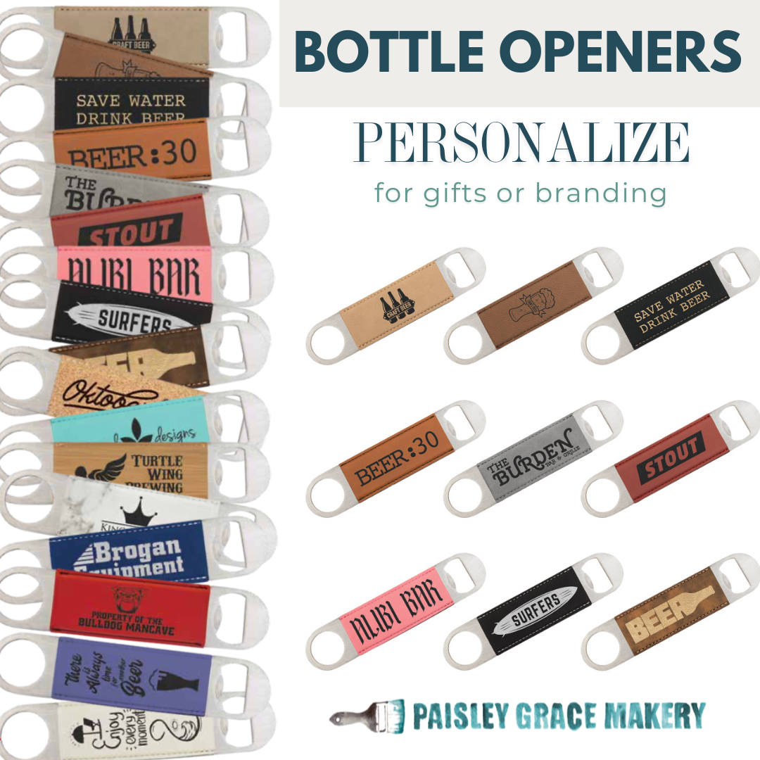 Bottle Openers - Laser Engraved Leatherette