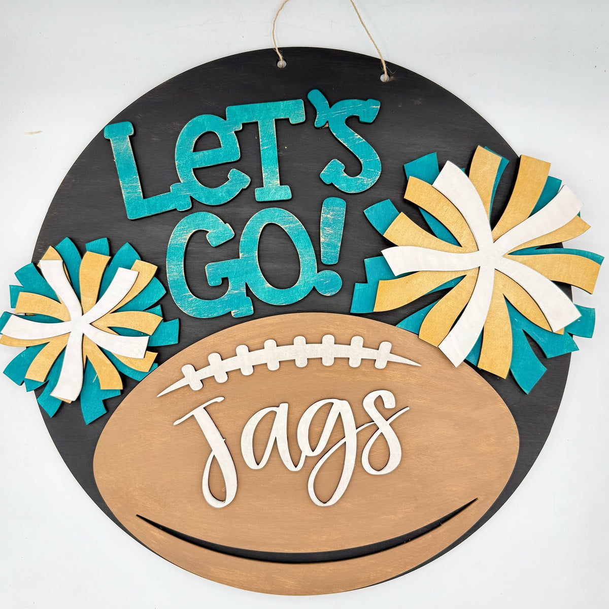 Let's Go (SPORTS TEAM) Personalized Football 3D DOOR HANGER G0665
