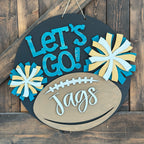 Let's Go (SPORTS TEAM) Personalized Football 3D DOOR HANGER G0665