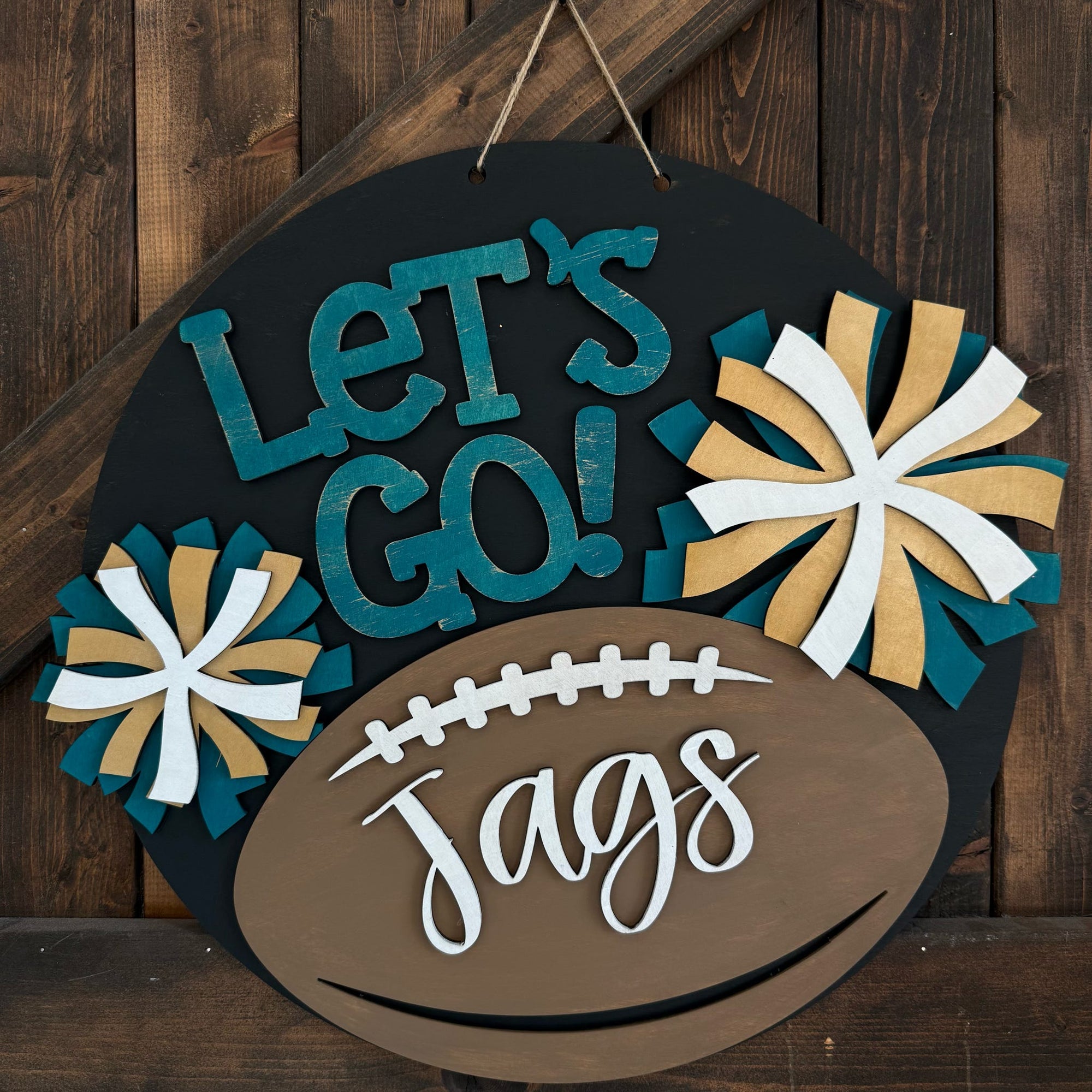 Let's Go (SPORTS TEAM) Personalized Football 3D DOOR HANGER G0665