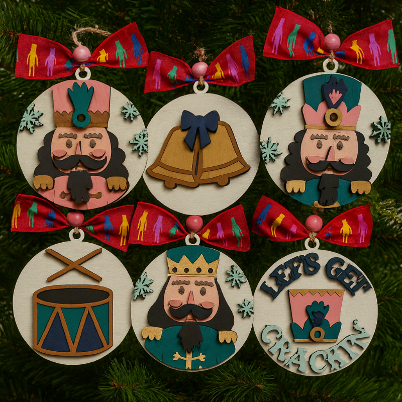 Set od 6 nutcracker ornaments