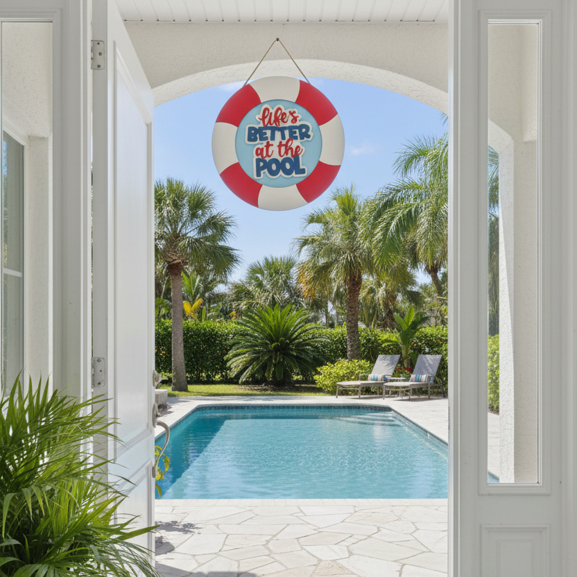Life's Better at the Pool 3D DOOR HANGER G0541