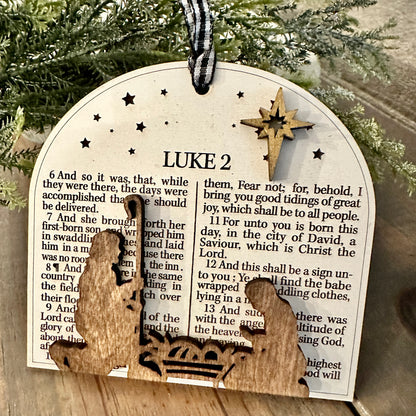 Luke 2 Scripture Christmas Story Handcrafted Ornament P02811