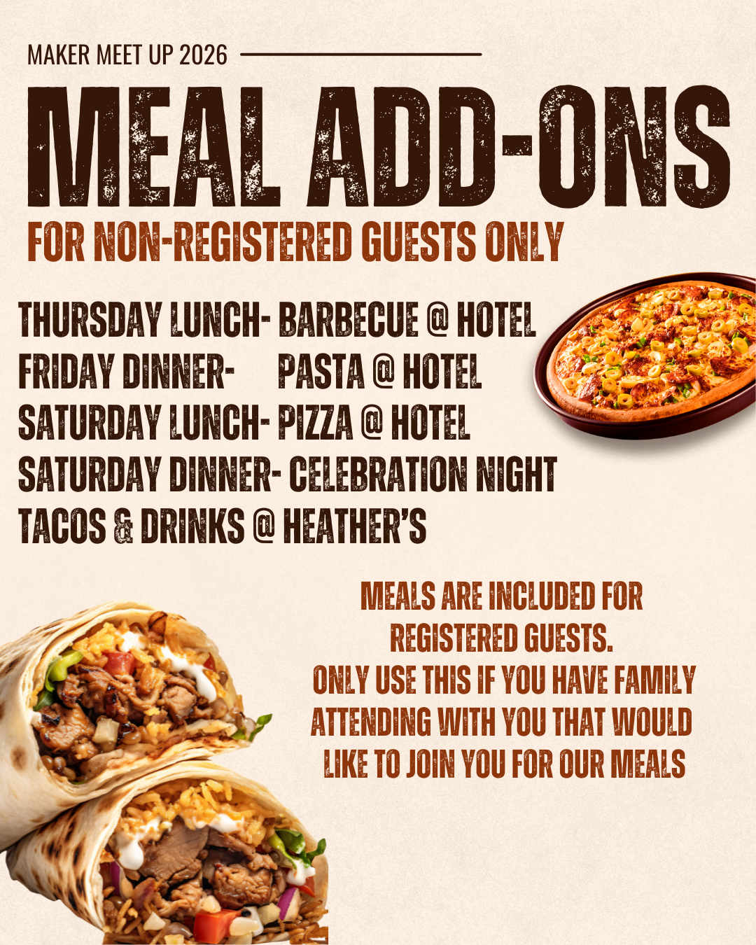 Meet Up Meals (Additional Non-Registered Guests)