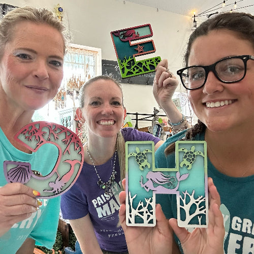 Mermaid Letters 3D LASER PROJECT - P014129
