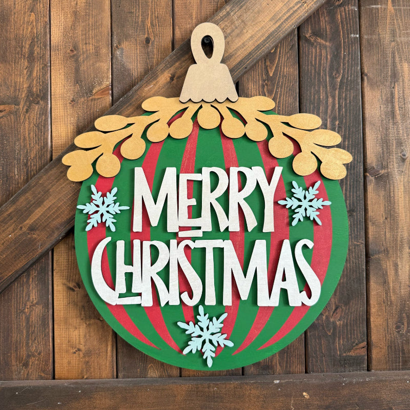 Merry Christmas Ornament 3D DOOR HANGER - 