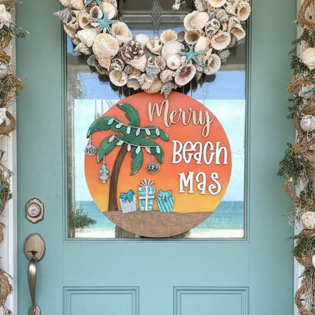 Merry Beachmas 3D DOOR HANGER - G185