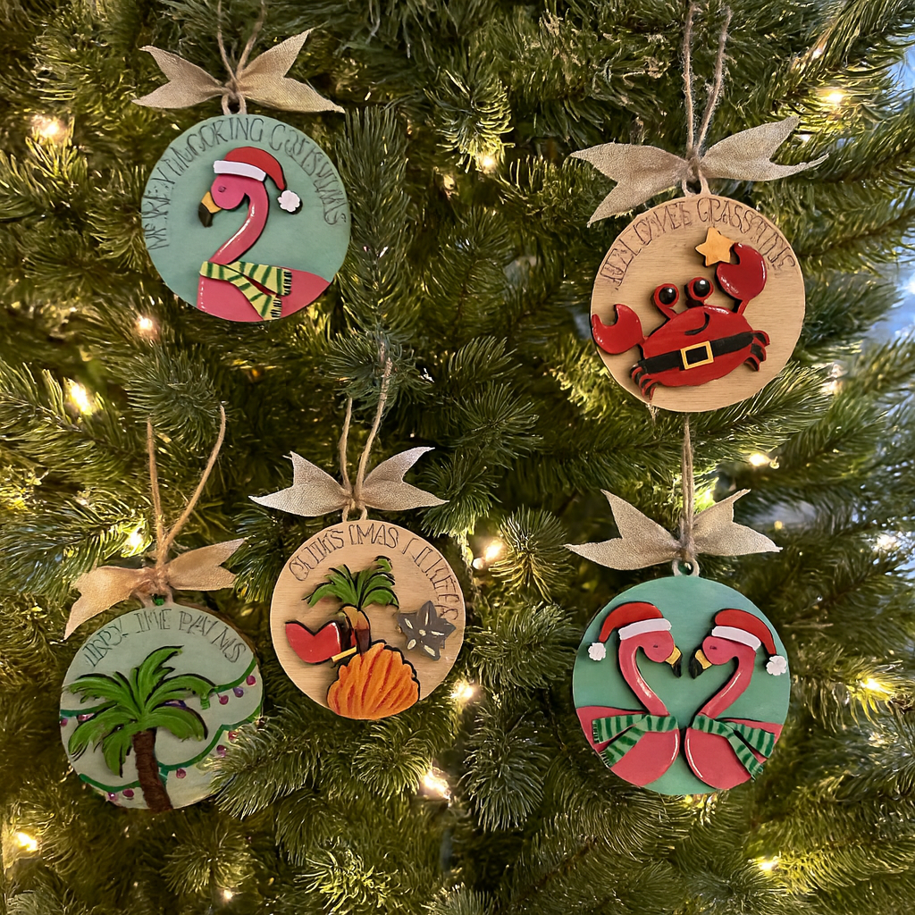 coastal ornaments on a Christmas tree