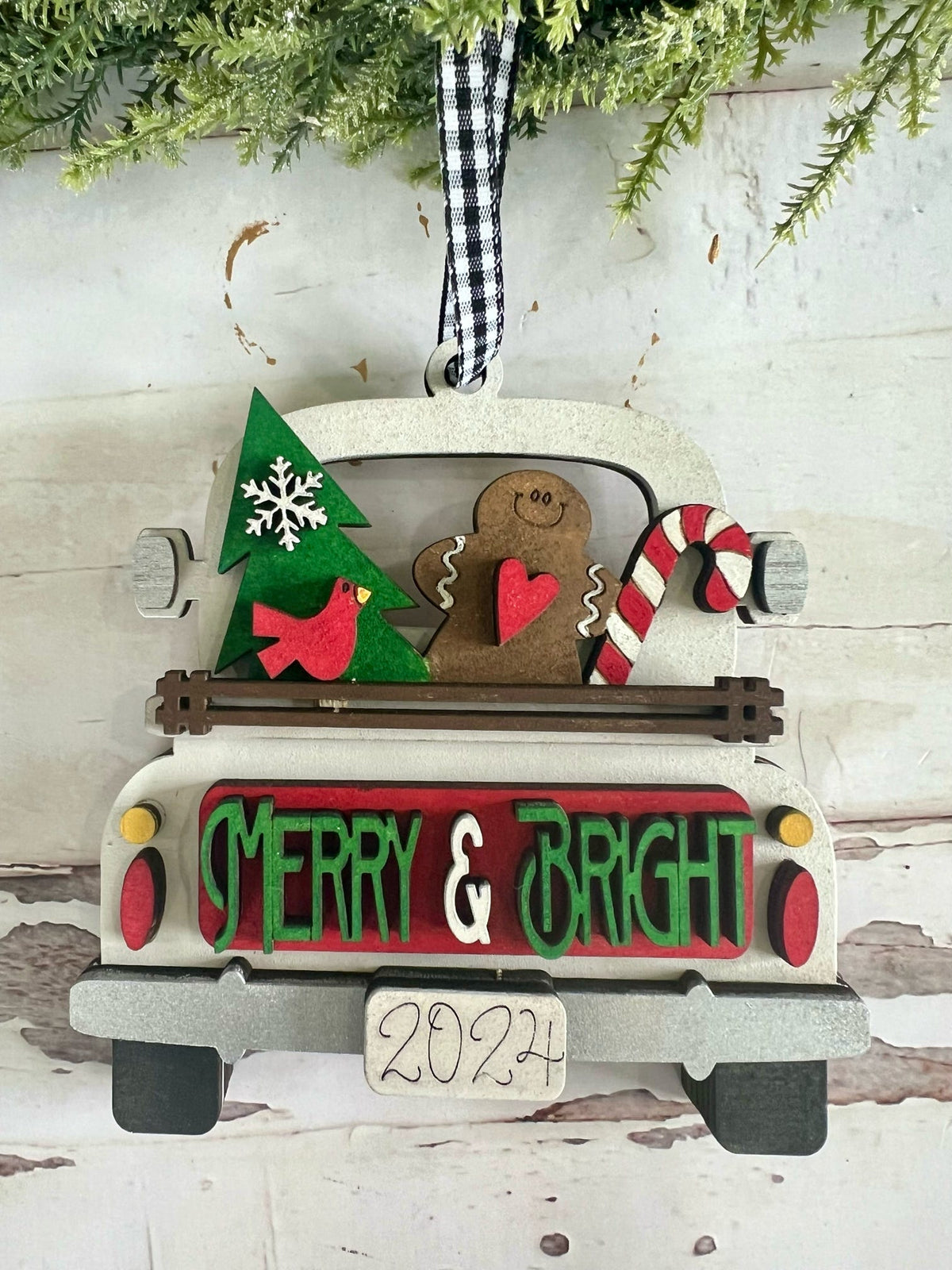 Merry and Bright Truck Ornament Gift Card Holder P13196