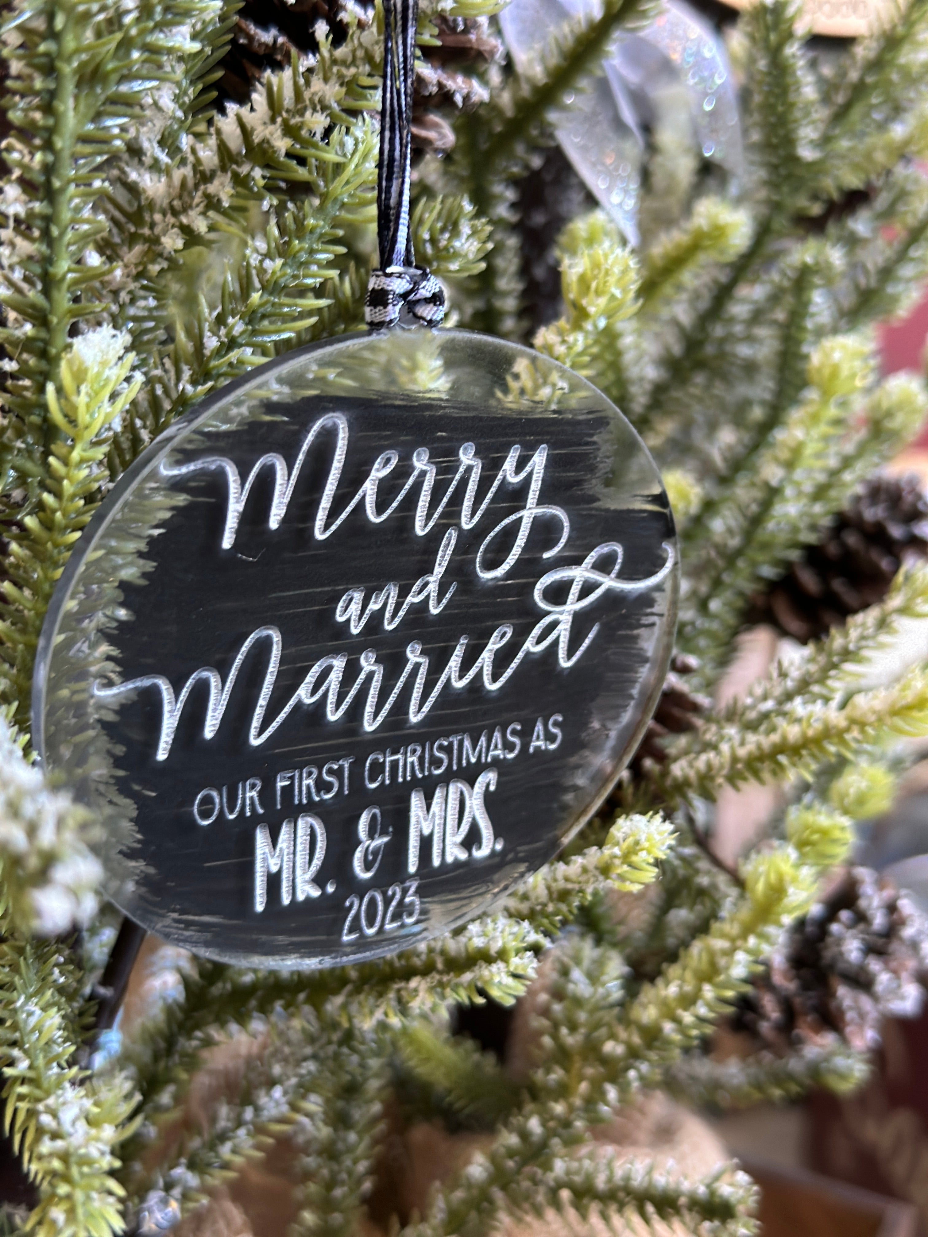 Merry and Married 2023 Acrylic Ornament P02963