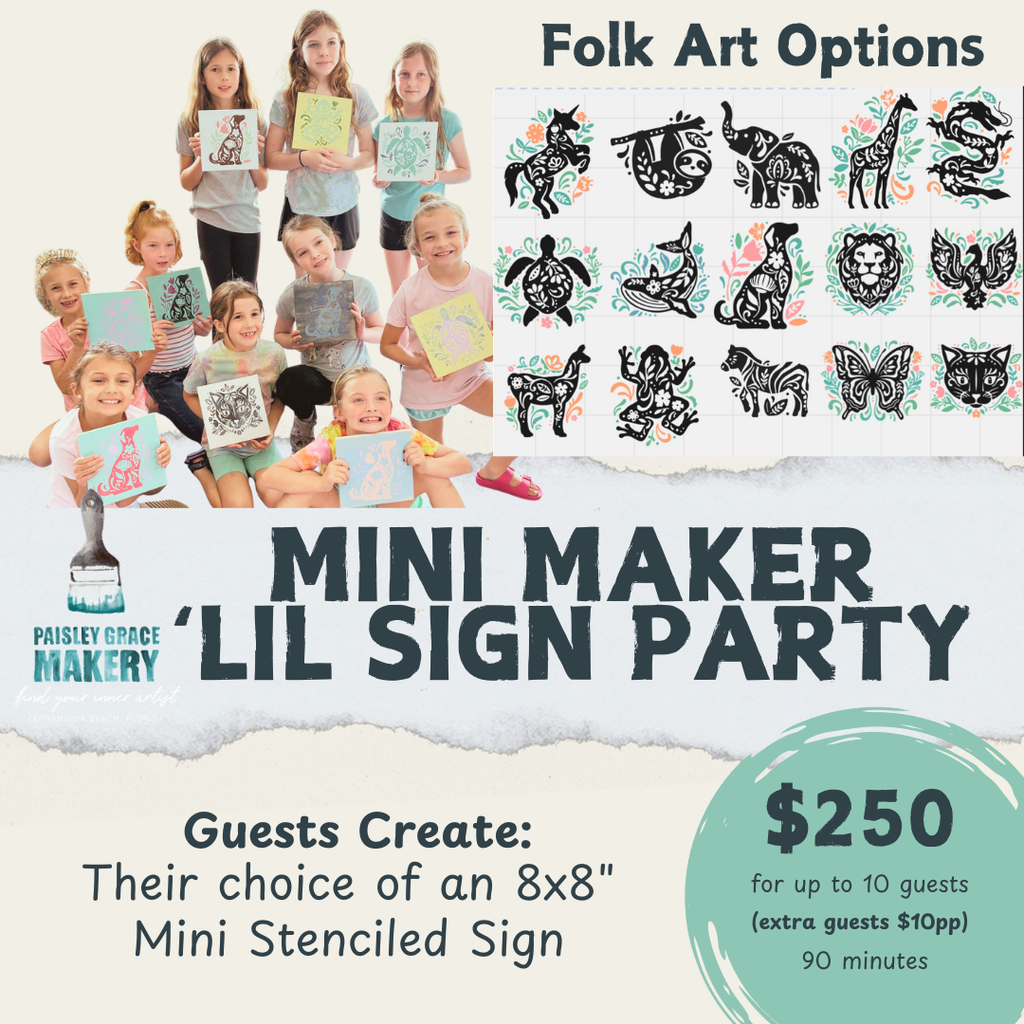 BOOK A YOUTH MINI FOLK ART DESIGNS PARTY