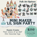 BOOK A YOUTH MINI FOLK ART DESIGNS PARTY