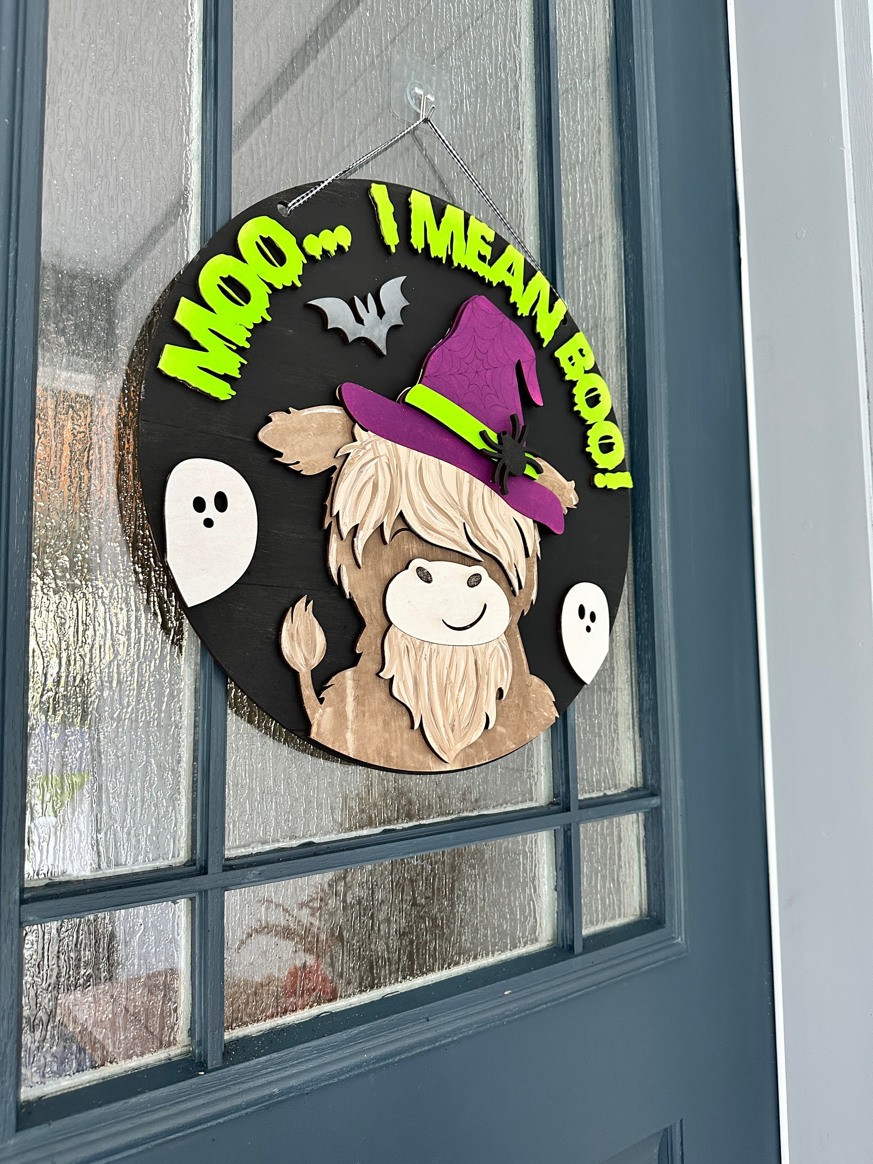 Moo.... I Mean Boo 3D CIRCLE DOOR HANGER DESIGN P02966