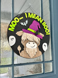 Moo.... I Mean Boo 3D CIRCLE DOOR HANGER DESIGN P02966