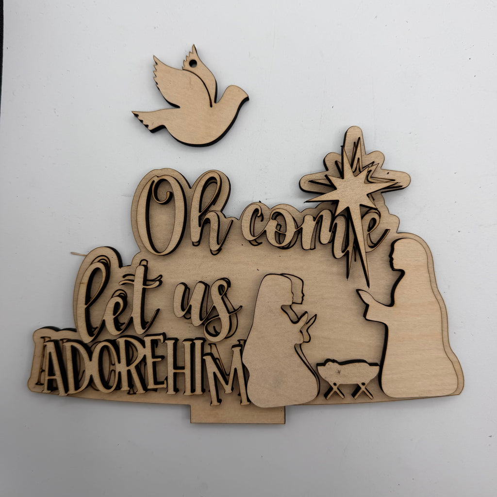 Nativity Basket Changeable 3D LASER PROJECT G0799